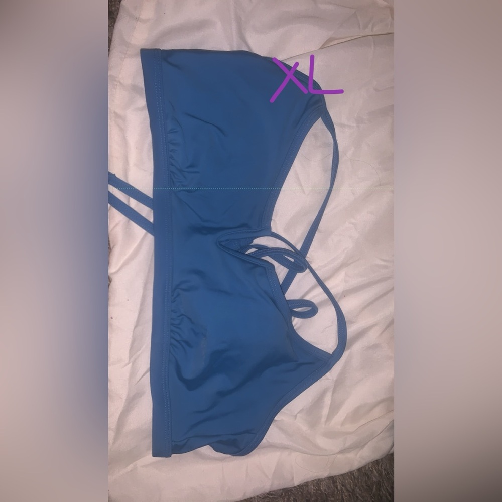 blue bikini top